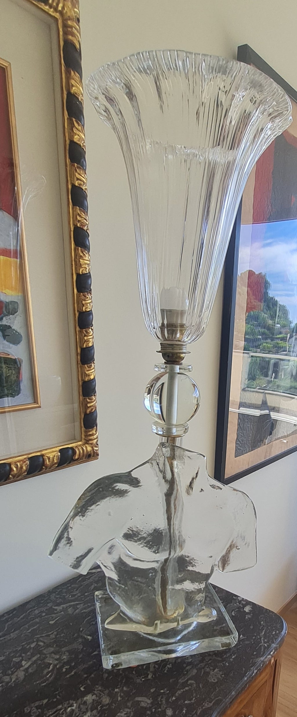 Murano Art Glass Table Lamp – Sculptural Male Torso – Italy, 1960s