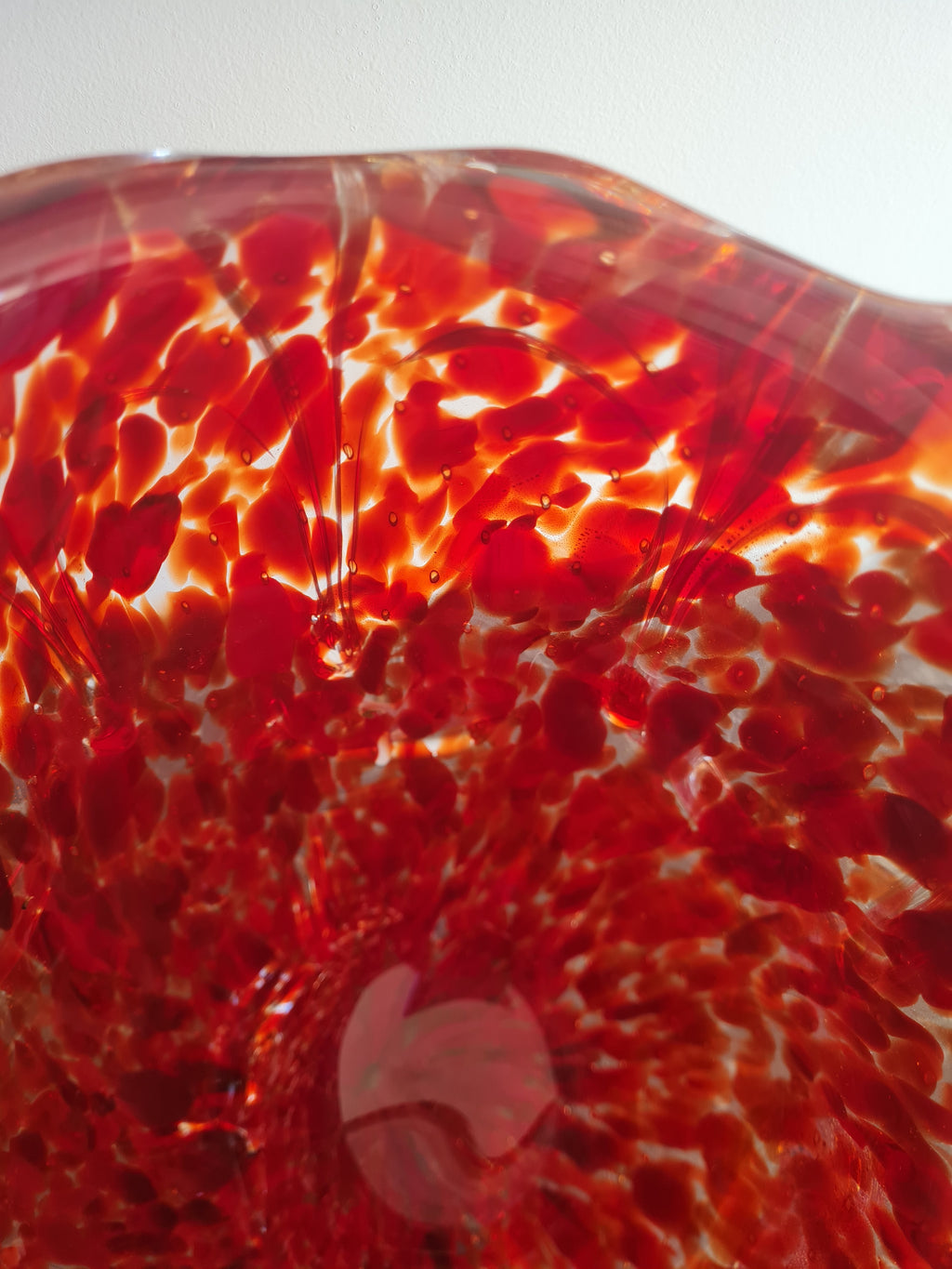 Murano – Large Ruby Red “Rubino” Art Glass Vase with Bullicante, Avventurina Gold Dust & Applied Morise – Italy, c. 1950s–60s