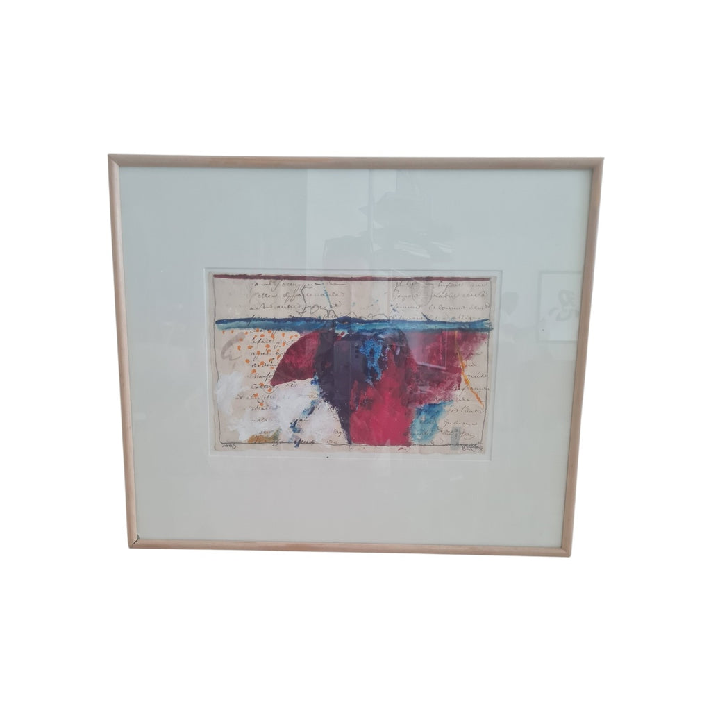 Horst Becking (b. 1937, Hagen) — o.T. (Untitled), 1998 Mixed media on paper — Exhibition label: Fritz-Winter-Haus, Ahlen, 2000