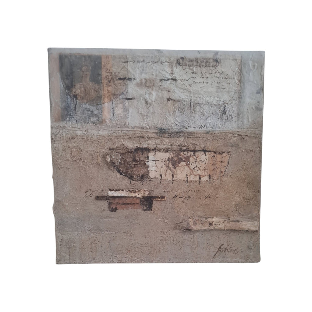 Jenny Verplanke / JENTEN (b. 1952) — “Bewegen in onze ruimte I”, c. 2000s–2010s Mixed-media abstract work on canvas — Contemporary European abstraction