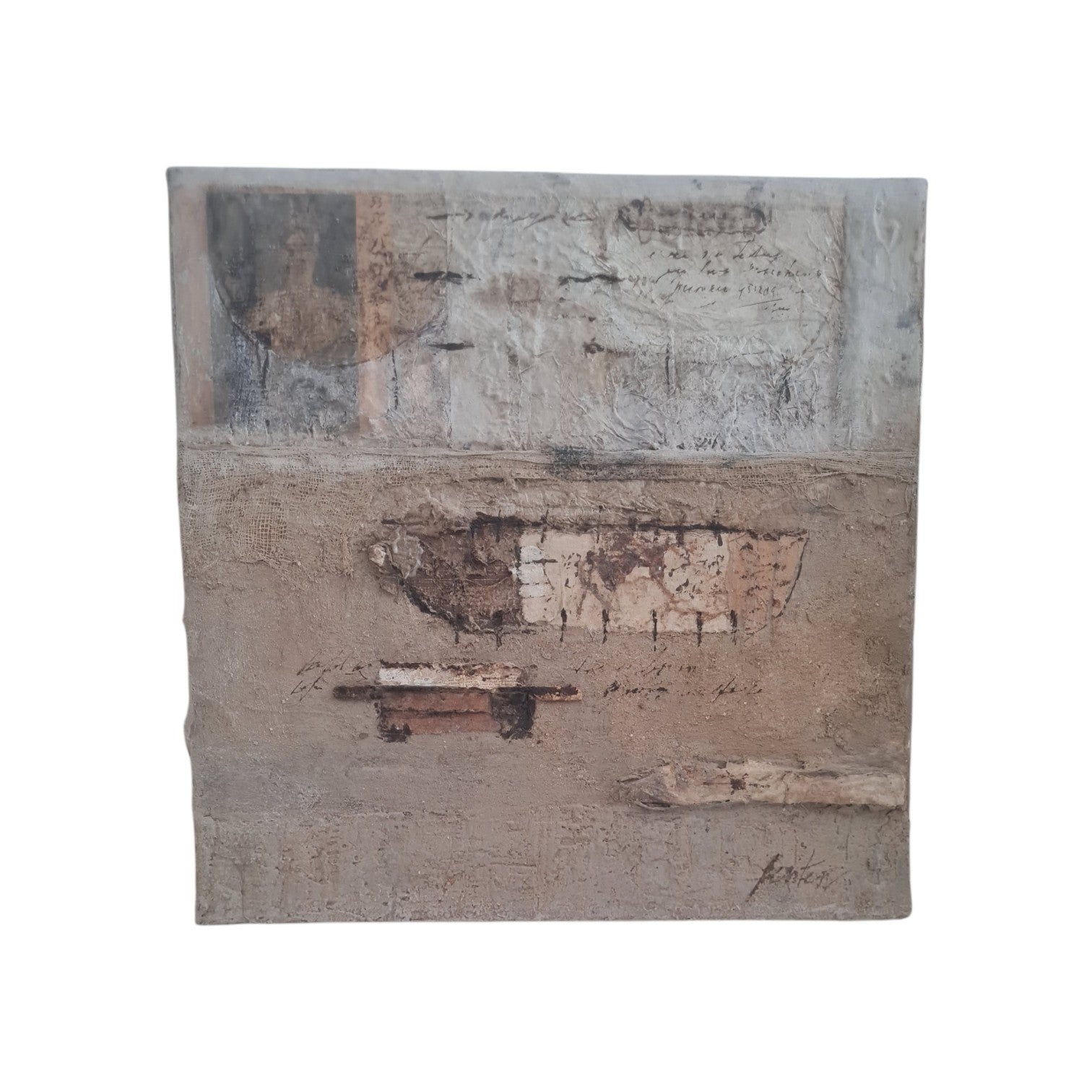 Jenny Verplanke / JENTEN (b. 1952) — “Bewegen in onze ruimte I”, c. 2000s–2010s Mixed-media abstract work on canvas — Contemporary European abstraction