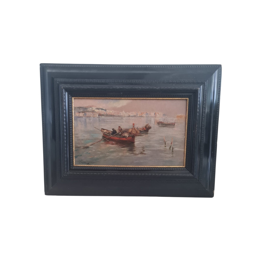 Paolo Pratella (1892–1980) — “Marina di Napoli con Barche”, c. 1930–1960