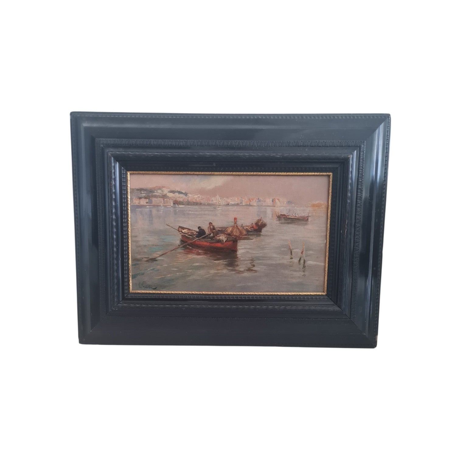 Paolo Pratella (1892–1980) — “Marina di Napoli con Barche”, c. 1930–1960